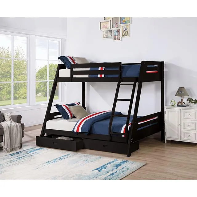 Furniture of America Emilee FM-BK003BK Twin/Full Bunk Bed