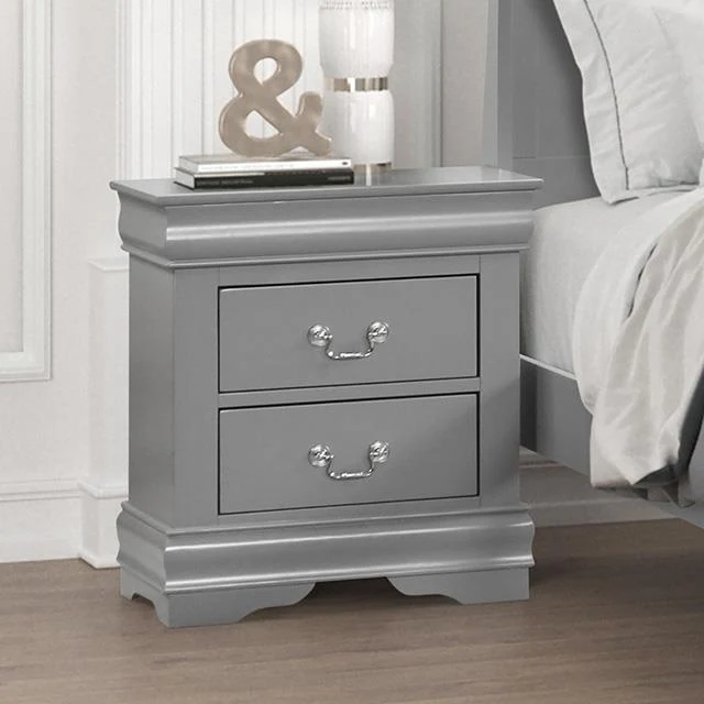 Furniture of America Louis Philippe FM7866GY-N Night Stand