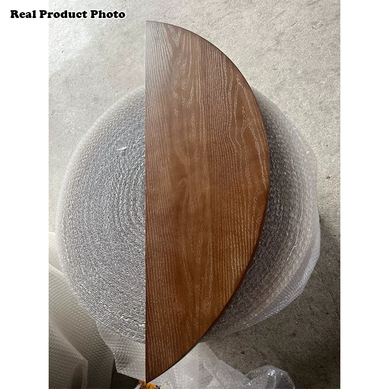 Traditional French Pine Wood Roman Column Half-Round Console Table With Symmetrical Design For Entryway