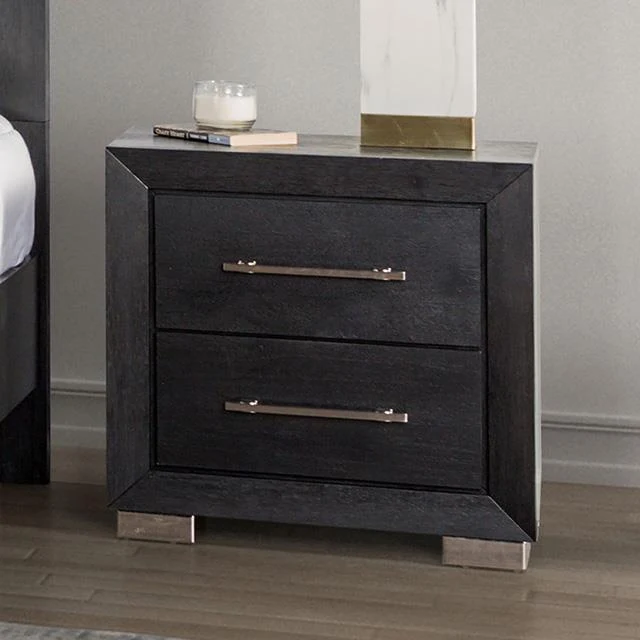 Furniture of America Ashbourne FM7415BK-N Night Stand w/ USB