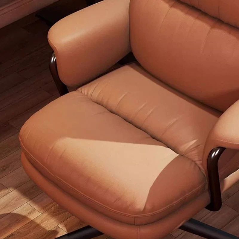 Contemporary Luxury Square Faux Leather Upholstered Height Adjustable Swivel Desk Chair Armrest For Home Office