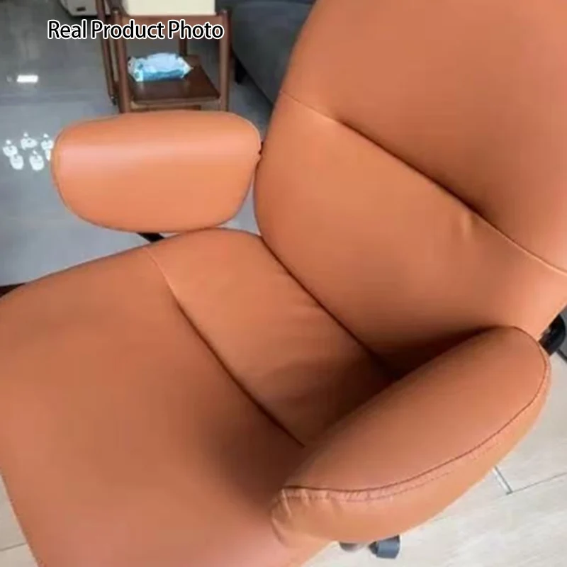 Contemporary Luxury Square Faux Leather Upholstered Height Adjustable Swivel Desk Chair Armrest For Home Office