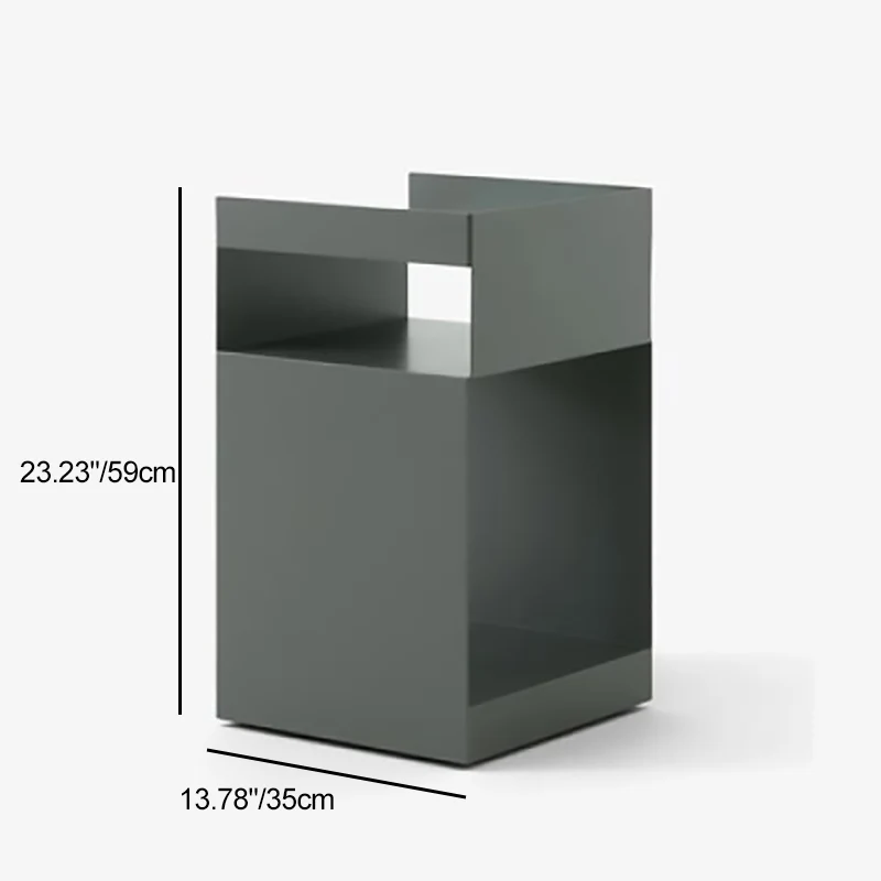 Contemporary Scandinavian Wood Metal Irregular Rectangle End Table 3-Tier For Bedroom & Living Room
