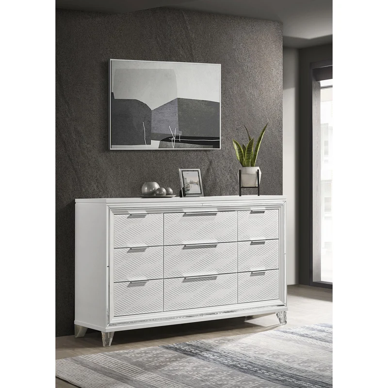 Coaster Furniture Marmore 224963 9-Drawer Dresser Cabinet - White