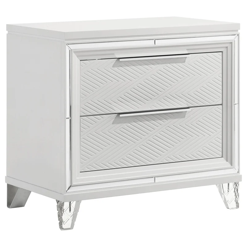 Coaster Furniture Marmore 224962 2-Drawer Nightstand Bedside Table - White