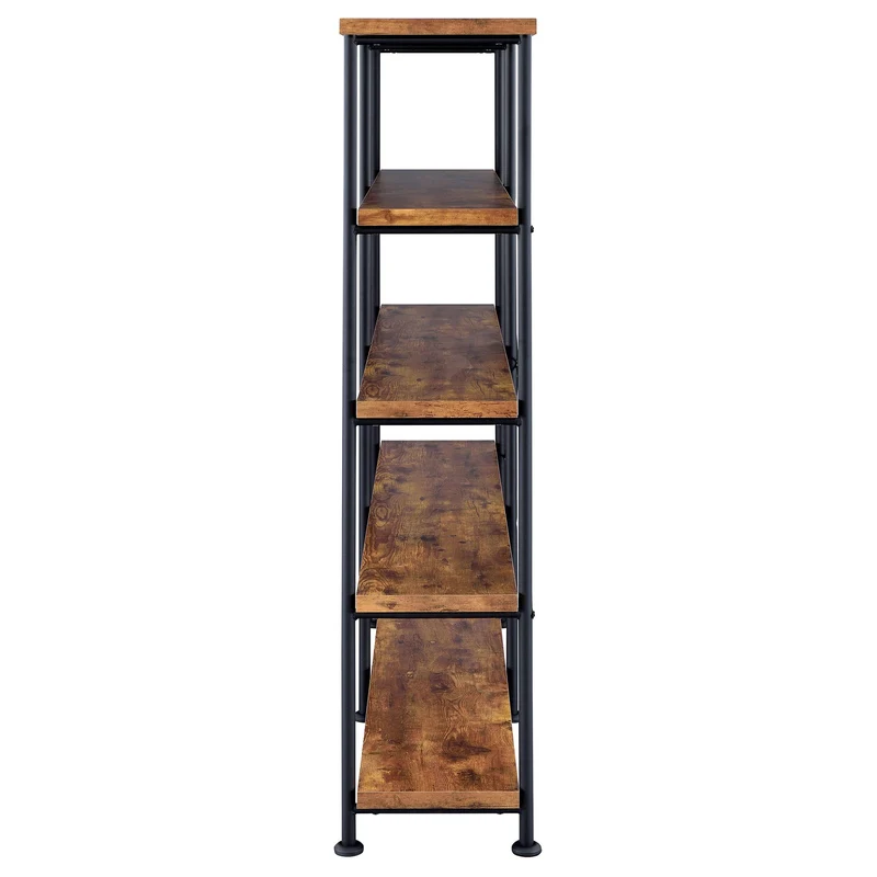 Coaster Furniture Analiese 801543 63-inch 4-shelf Double Bookshelf - Rustic Nutmeg