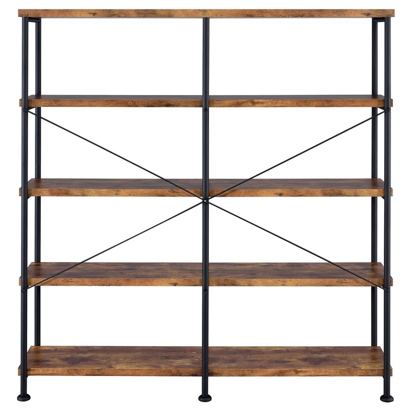 Coaster Furniture Analiese 801543 63-inch 4-shelf Double Bookshelf - Rustic Nutmeg
