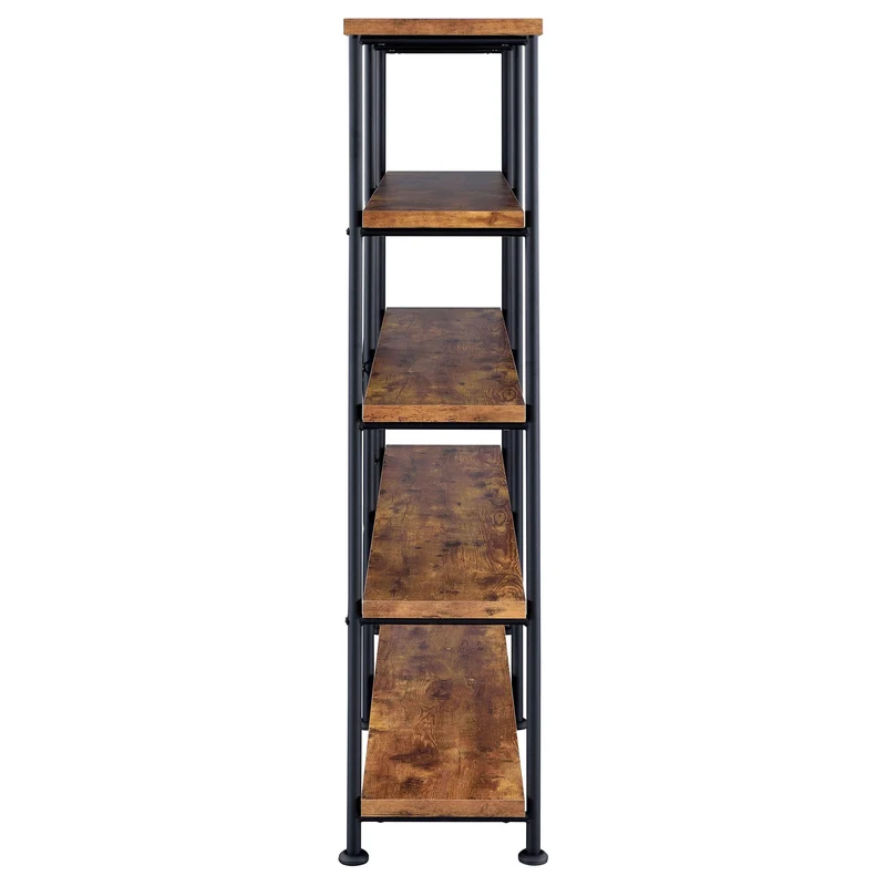 Coaster Furniture Analiese 801543 63-inch 4-shelf Double Bookshelf - Rustic Nutmeg