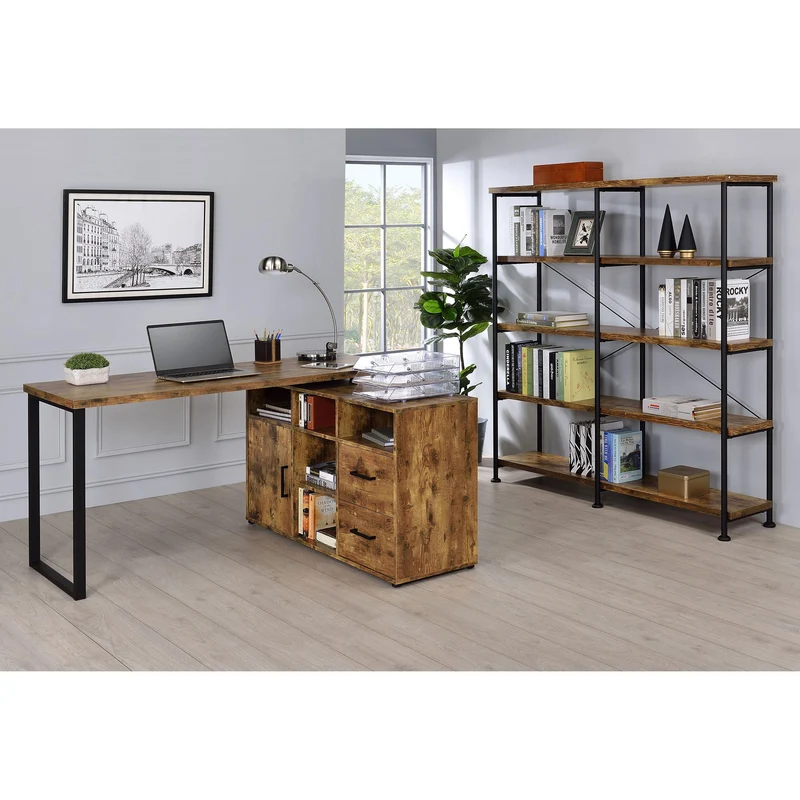 Coaster Furniture Analiese 801543 63-inch 4-shelf Double Bookshelf - Rustic Nutmeg
