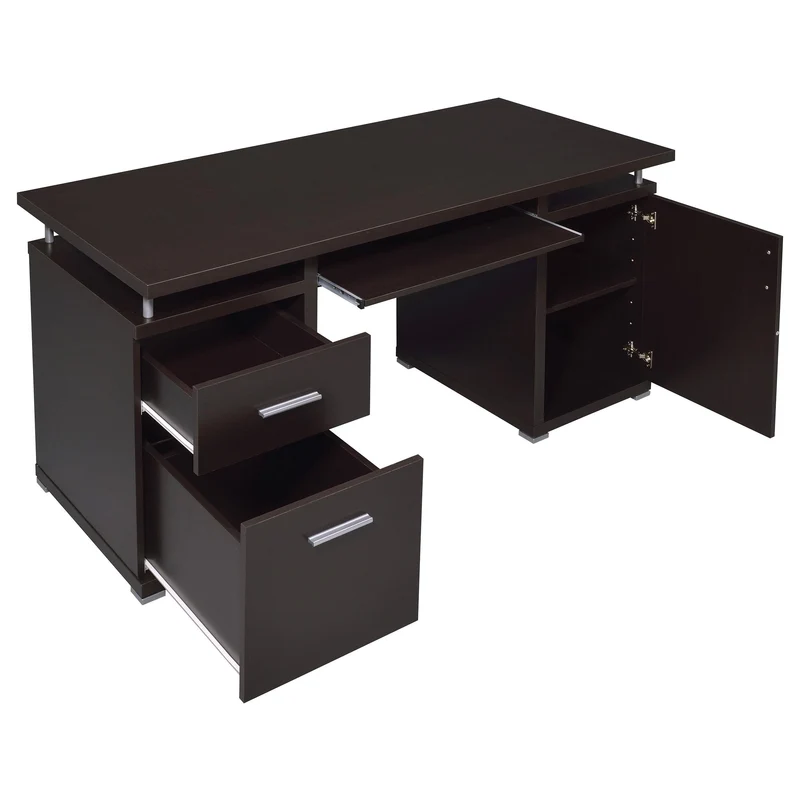 Coaster Furniture Tracy 800107 55-inch 2-Drawer Office Computer Desk - Cappuccino