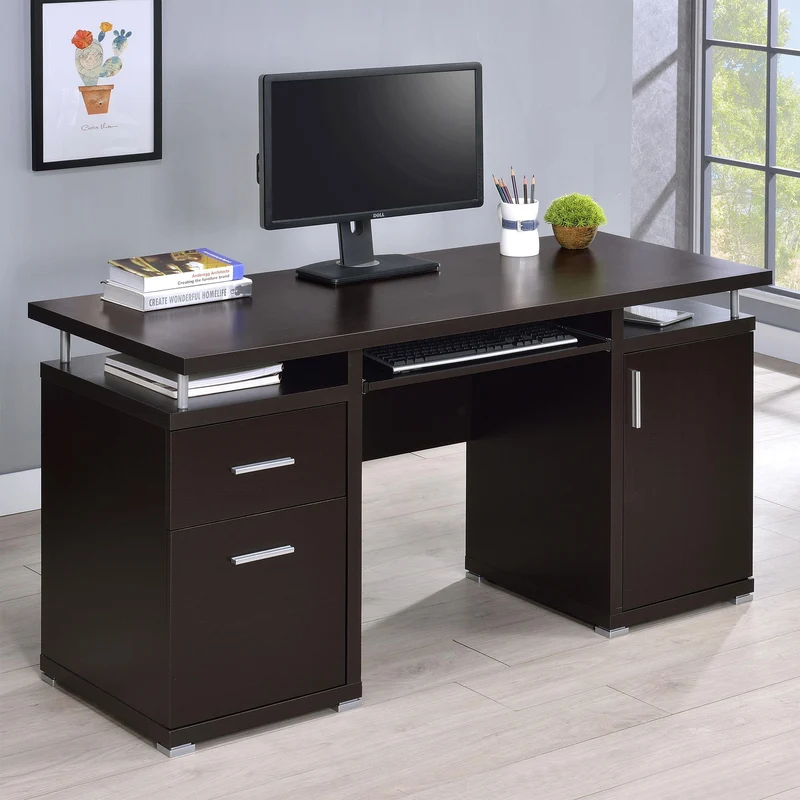 Coaster Furniture Tracy 800107 55-inch 2-Drawer Office Computer Desk - Cappuccino