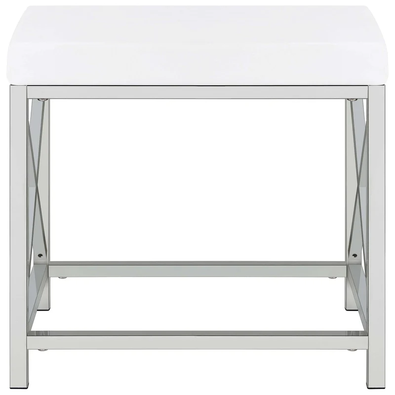 Coaster Furniture Eliza 936164 Vanity Set with Lighting & Stool - White and Chrome