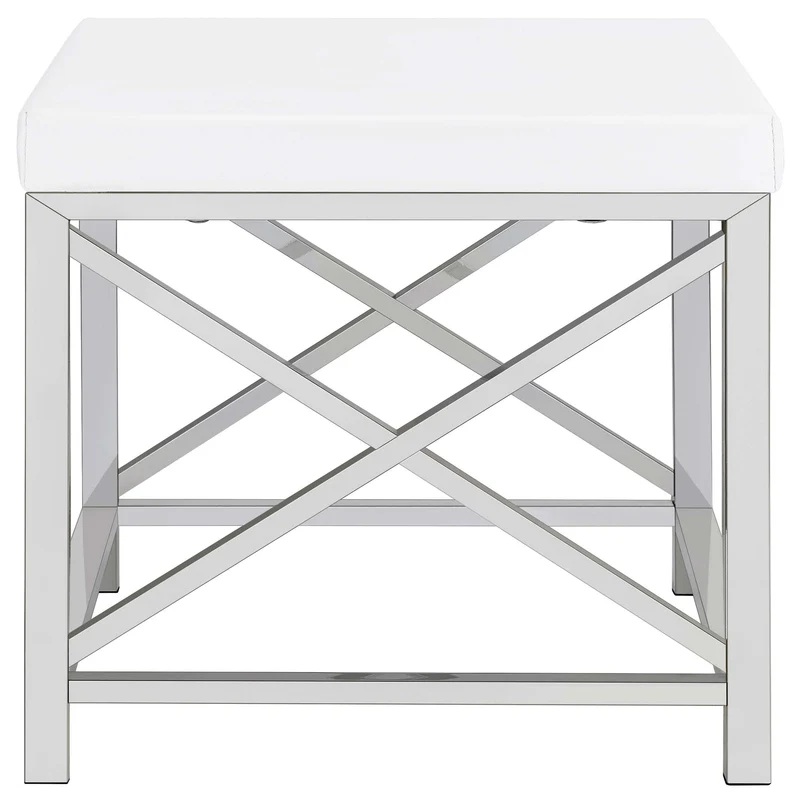 Coaster Furniture Eliza 936164 Vanity Set with Lighting & Stool - White and Chrome