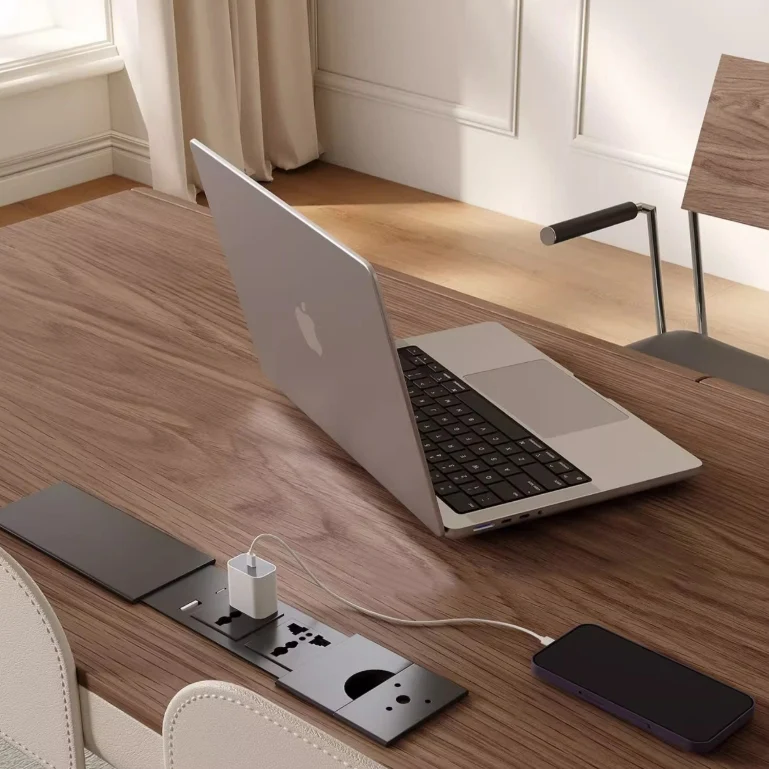 Modern Transitional Saddle-Style Faux Leather Plywood Stainless Steel X-Shape Leg Wraparound Baffle Rectangular Desks 2-Drawer For Home Office