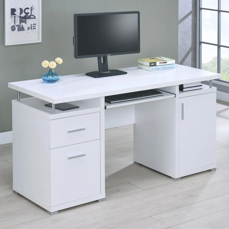 Coaster Furniture Tracy 800108 55-inch 2-Drawer Office Computer Desk - White