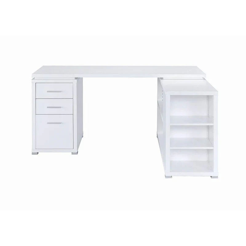 Coaster Furniture Yvette 800516 60-inch 3-Drawer L-Shape Computer Desk - White
