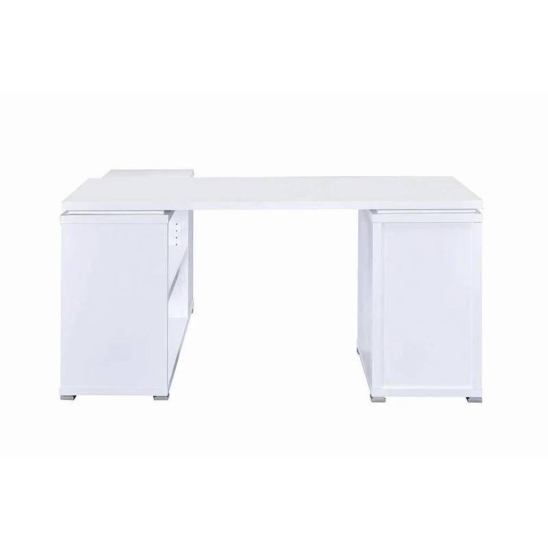 Coaster Furniture Yvette 800516 60-inch 3-Drawer L-Shape Computer Desk - White