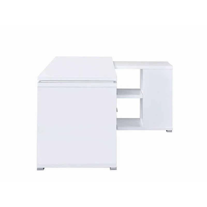 Coaster Furniture Yvette 800516 60-inch 3-Drawer L-Shape Computer Desk - White