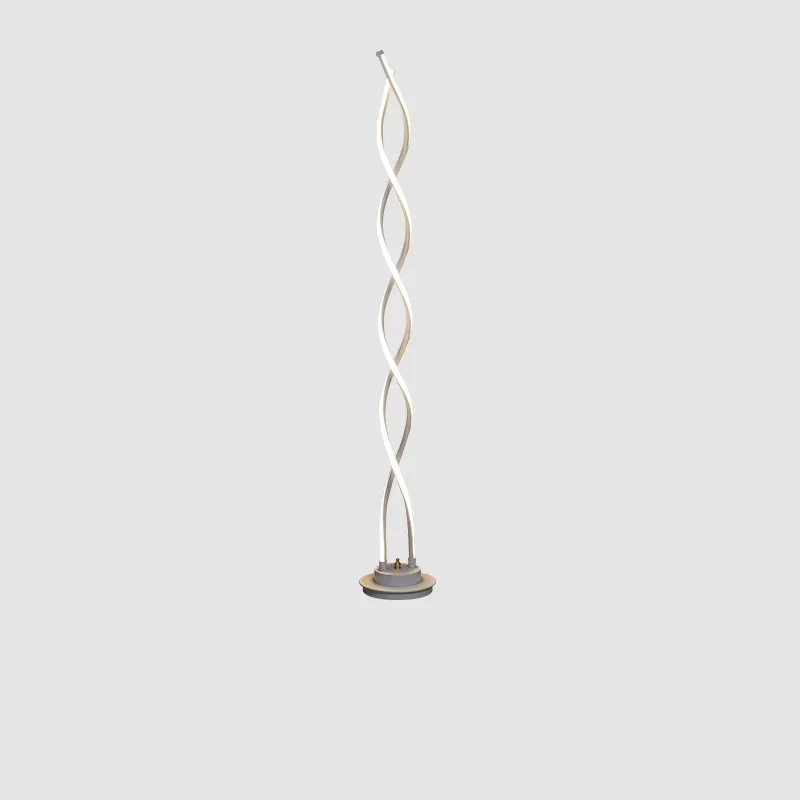 Contemporary Creative Aluminum, Carbon Steel & Silicone Spiral LED Standing Floor Lamp for Bedroom and Living Room