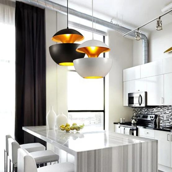 Contemporary Scandinavian Globe Aluminum 1-Light Pendant Light For Living Room