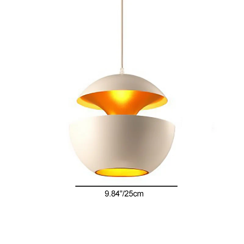 Contemporary Scandinavian Globe Aluminum 1-Light Pendant Light For Living Room