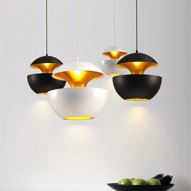 Contemporary Scandinavian Globe Aluminum 1-Light Pendant Light For Living Room