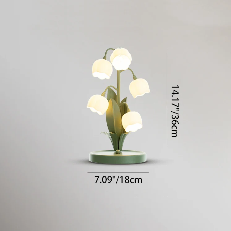 Modern Art Deco Iron And PC Floral Bedside Table Lamp With 5-Light For Living Room And Bedroom