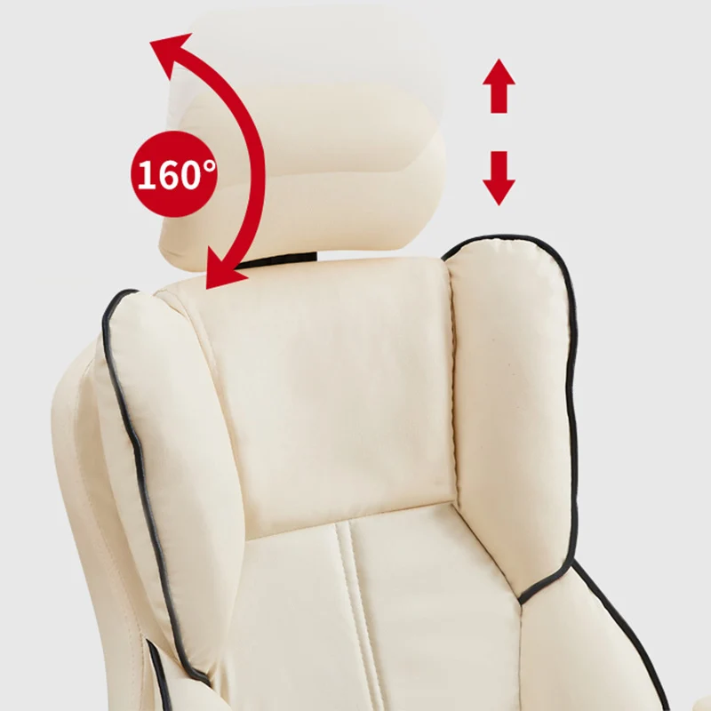 Modern Minimalist PU Leather & Stainless Steel S-Shaped Backrest Desk Chair With Adjustable Height & Swivel For Home Office
