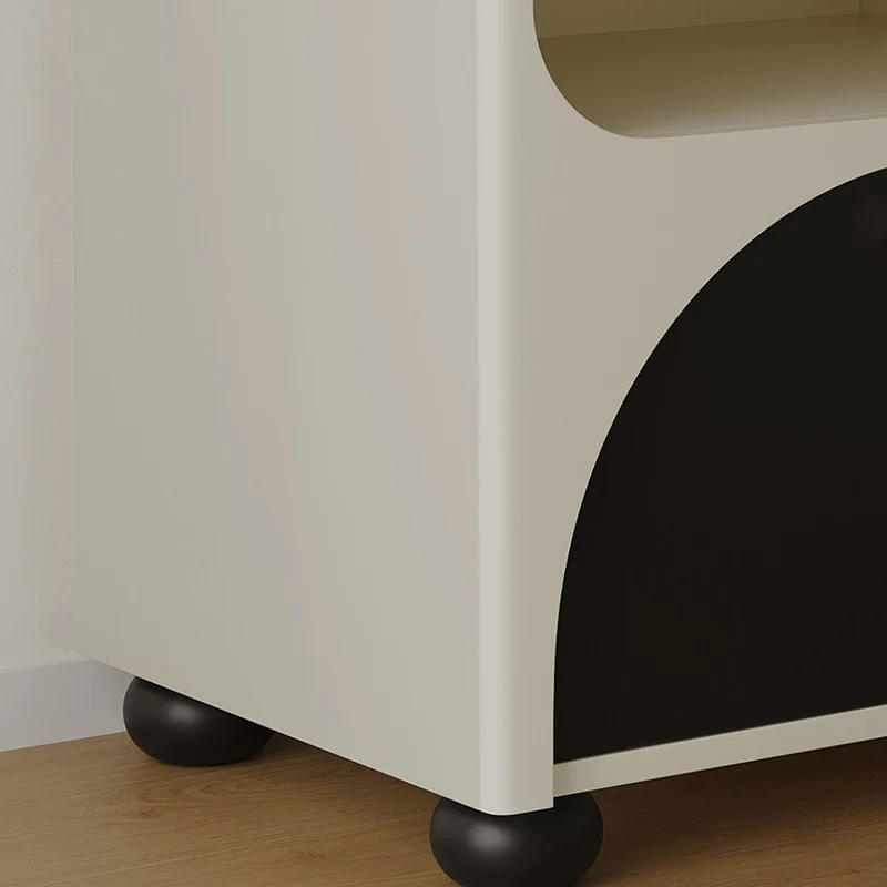 Contemporary Nordic Pine Wood Cube Nightstand 1-Drawer Dice Design For Bedroom