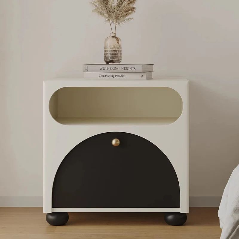 Contemporary Nordic Pine Wood Cube Nightstand 1-Drawer Dice Design For Bedroom