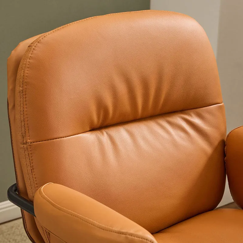 Modern Simplicity Cowhide PU Leather Metal Square Toast Liftable Swivel Desk Chair Backrest Armrest For Home Office