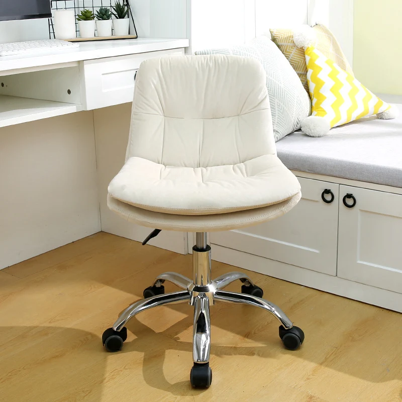 Modern Minimalist Velvet Steel Sponge Square Liftable Swivel Desk Chair For Home Office