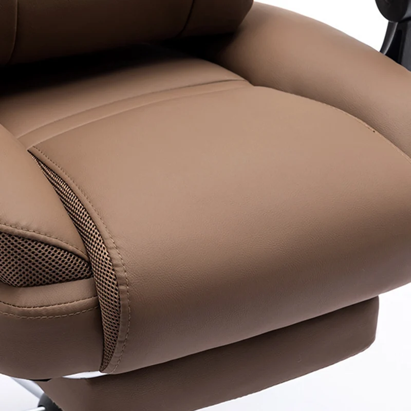 Contemporary Simplicity Faux Leather Steel Cotton Sponge Rectangular Desk Chair Backrest Armrest Footrest For Home Office