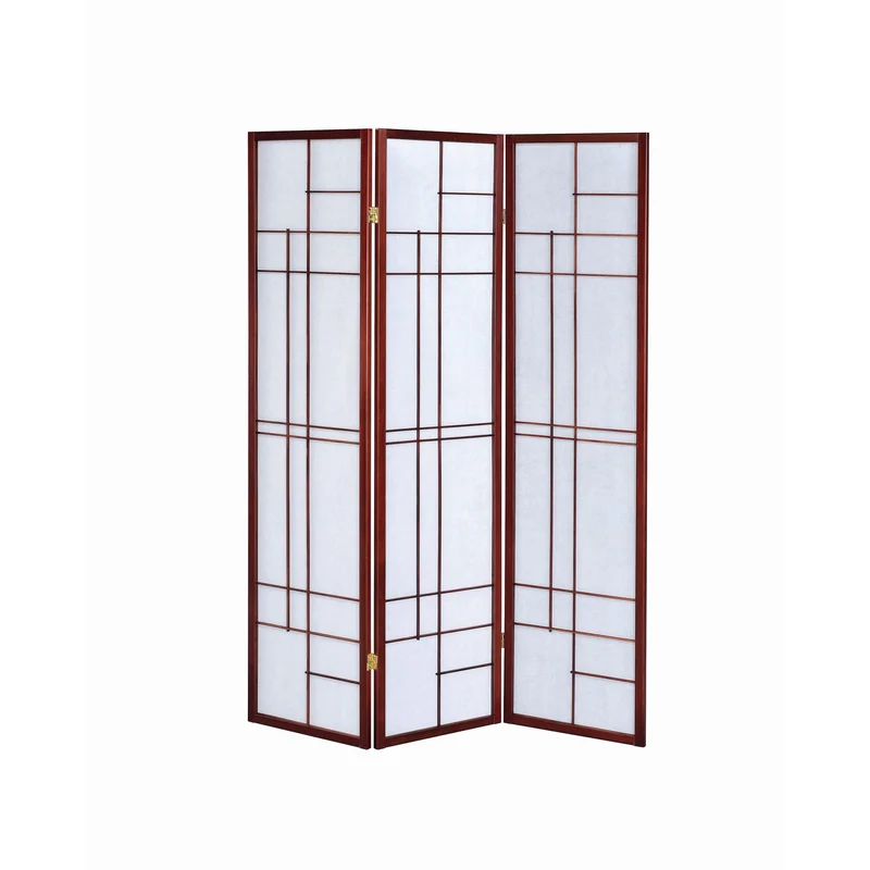 Coaster Furniture Katerina 900110 3-Panel Room Divider Folding Shoji Screen - Cherry