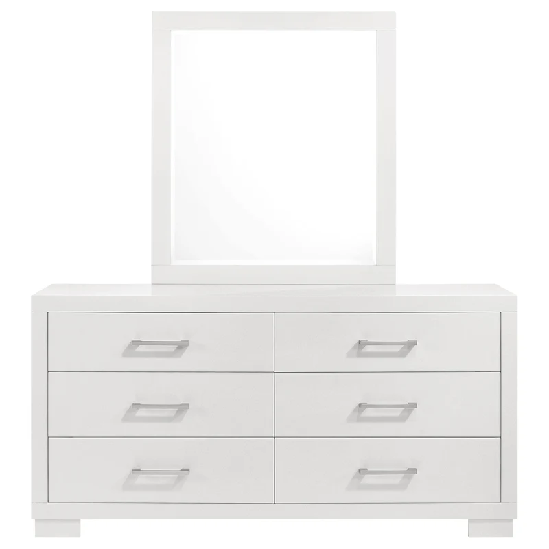 Coaster Furniture Jessica 202993M 6-Drawer Dresser with Mirror - Cream White