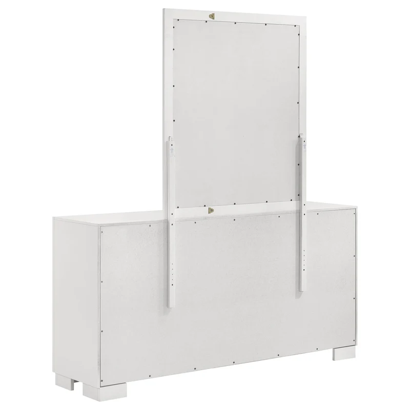 Coaster Furniture Jessica 202993M 6-Drawer Dresser with Mirror - Cream White