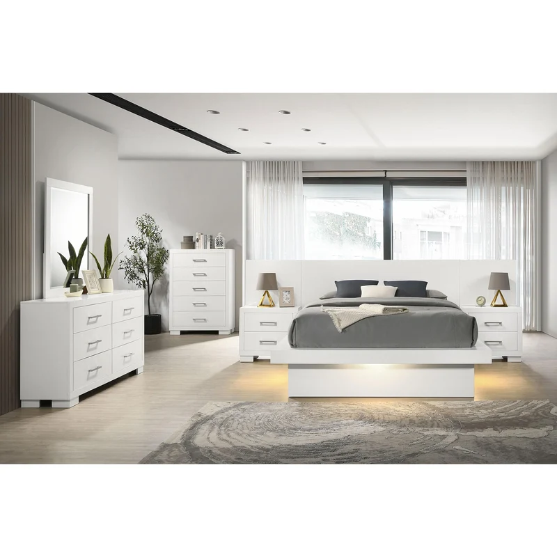 Coaster Furniture Jessica 202993M 6-Drawer Dresser with Mirror - Cream White