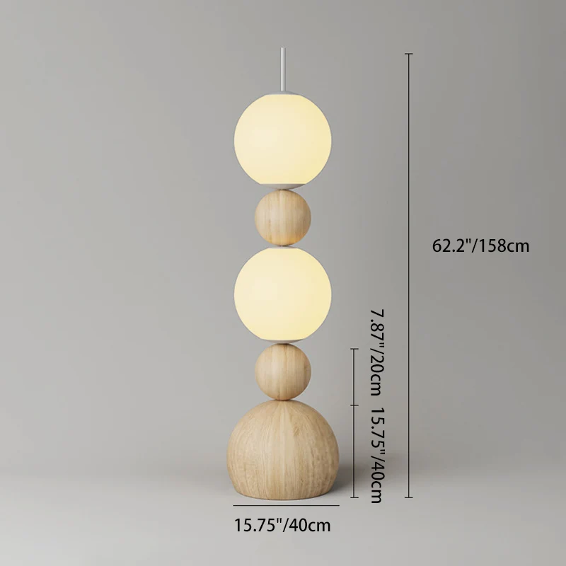 Contemporary Scandinavian Iron PE Spherical Shade LED Standing Floor Lamp For Living Room