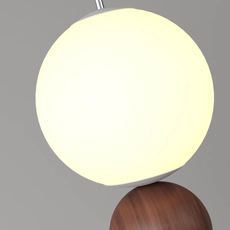 Contemporary Scandinavian Iron PE Spherical Shade LED Standing Floor Lamp For Living Room