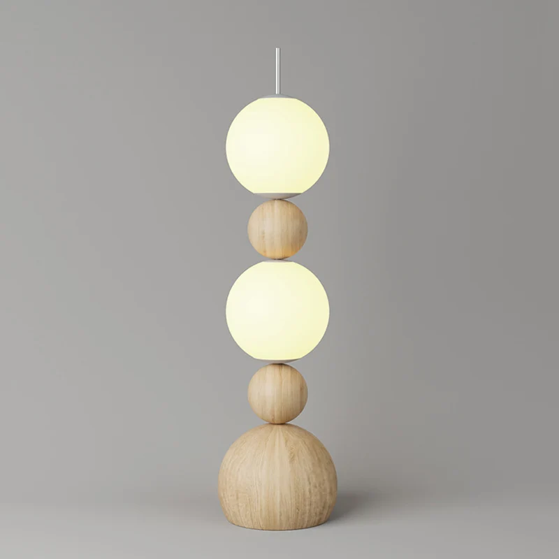 Contemporary Scandinavian Iron PE Spherical Shade LED Standing Floor Lamp For Living Room