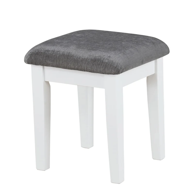 Coaster Furniture Elijah 931149 Vanity Set with Lighting & Stool - White and Dark Grey