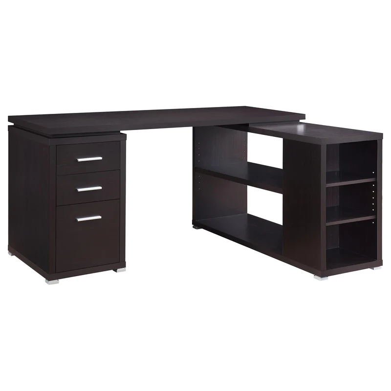 Coaster Furniture Yvette 800517 60-inch 3-Drawer L-Shape Computer Desk - Cappuccino