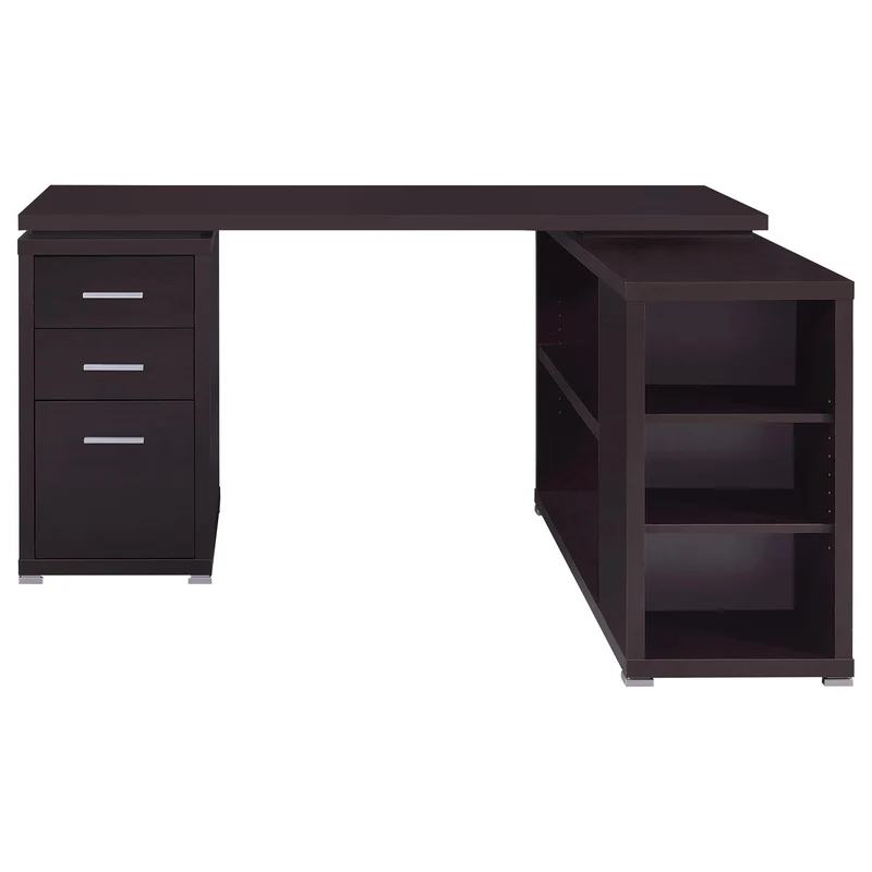 Coaster Furniture Yvette 800517 60-inch 3-Drawer L-Shape Computer Desk - Cappuccino