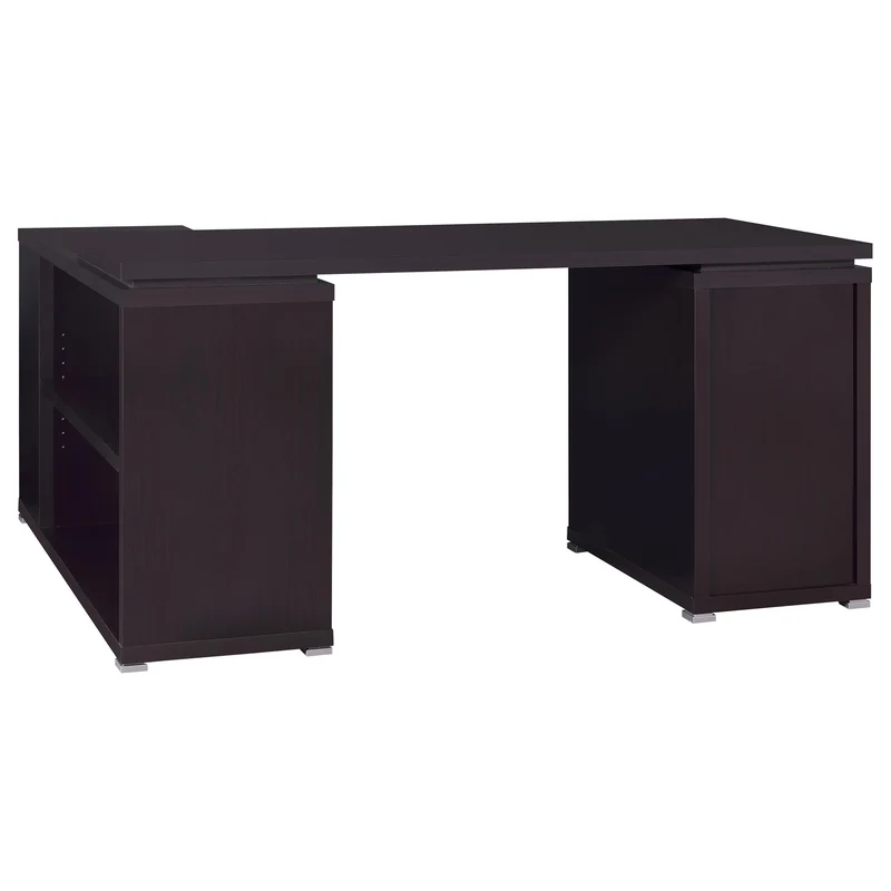 Coaster Furniture Yvette 800517 60-inch 3-Drawer L-Shape Computer Desk - Cappuccino
