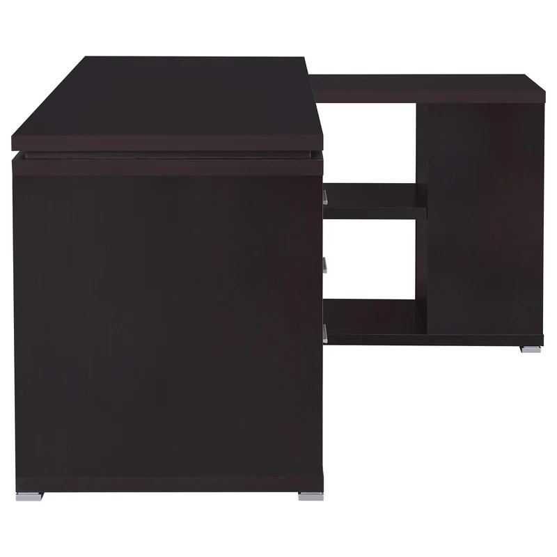 Coaster Furniture Yvette 800517 60-inch 3-Drawer L-Shape Computer Desk - Cappuccino