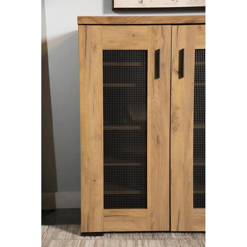 Coaster Furniture Bristol 951107 6-shelf Engineered Wood Shoe Cabinet - Golden Oak
