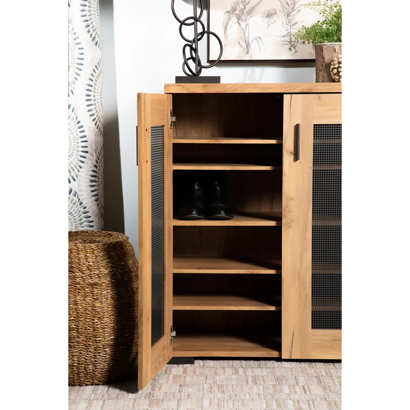 Coaster Furniture Bristol 951107 6-shelf Engineered Wood Shoe Cabinet - Golden Oak
