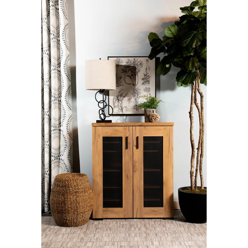 Coaster Furniture Bristol 951107 6-shelf Engineered Wood Shoe Cabinet - Golden Oak