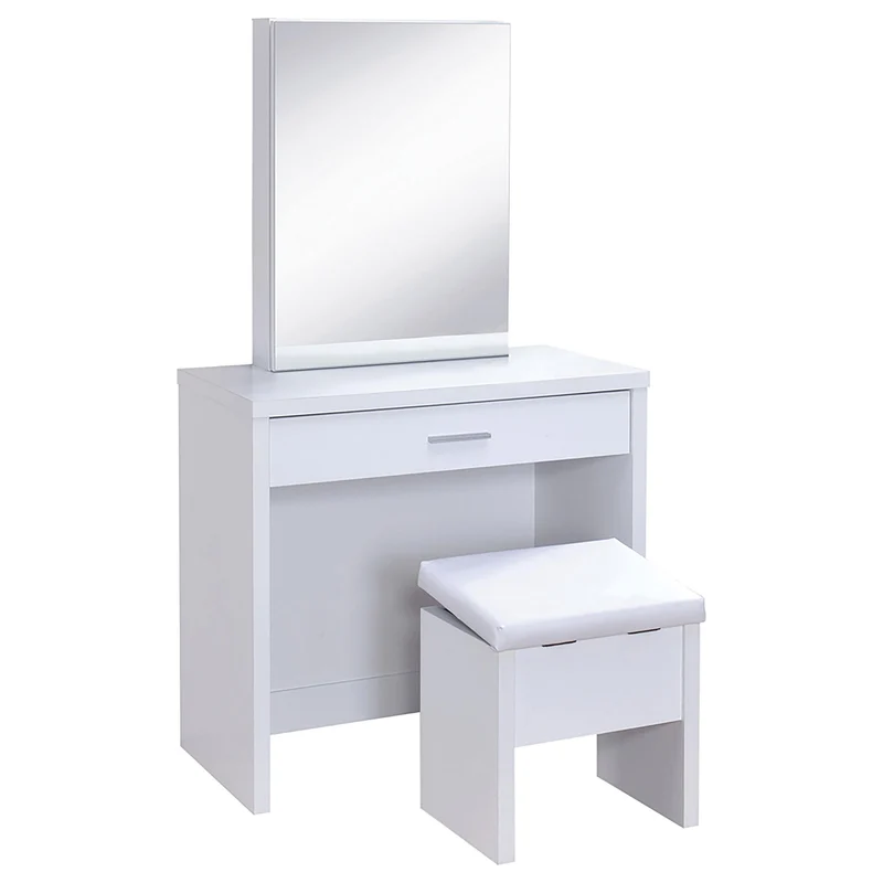 Coaster Furniture Harvey 300290 Vanity Set with Lift-Top Stool - White