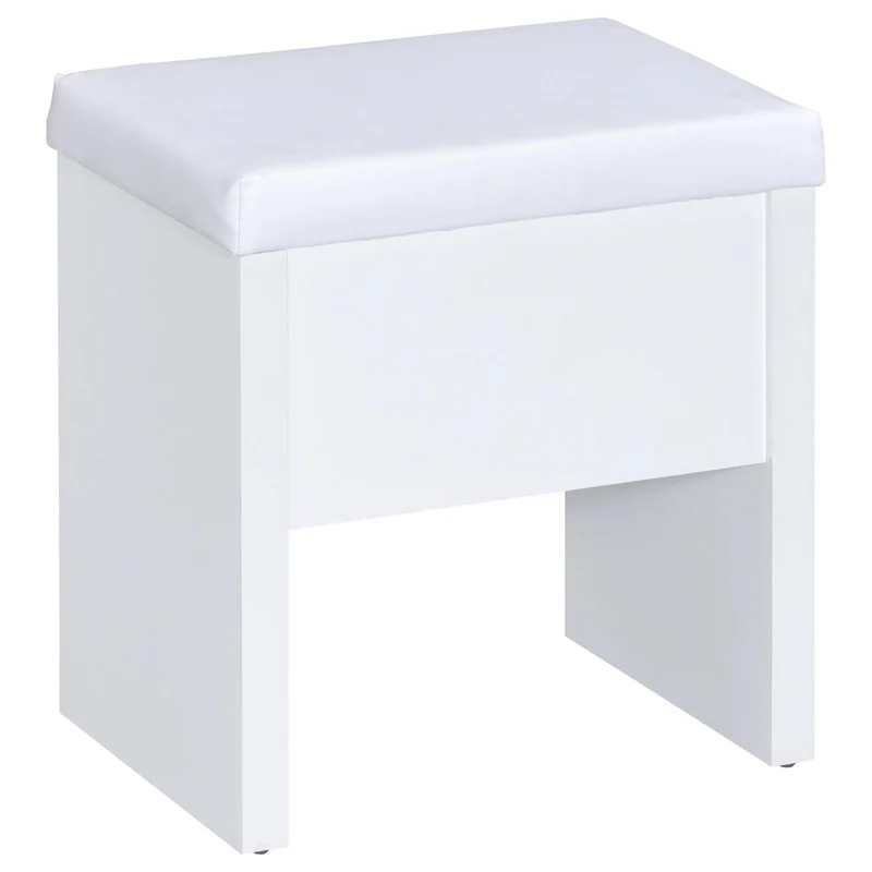 Coaster Furniture Harvey 300290 Vanity Set with Lift-Top Stool - White